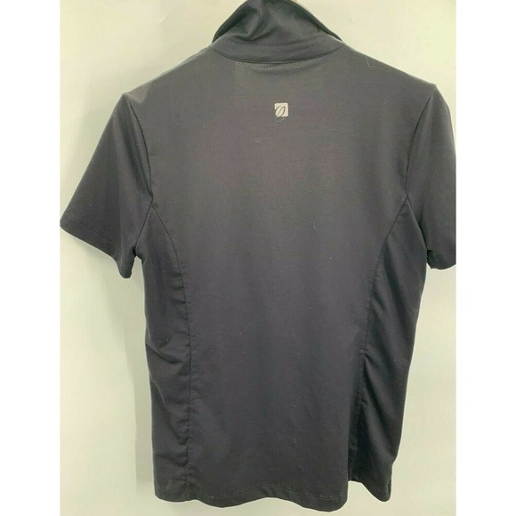 Spanner Womens Size S Small 1/4 Zip Golf Polo T-Shirt Short Sleeves Logo Black - Picture 4 of 7